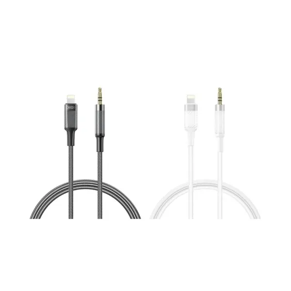 АДАПТЕР XO NB-R279A IP TO 3.5 BRUSHED CLEAR AUDIO CABLE, БІЛИЙ