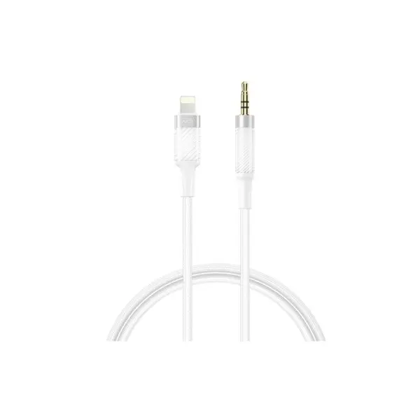 АДАПТЕР XO NB-R279A IP TO 3.5 BRUSHED CLEAR AUDIO CABLE, БІЛИЙ