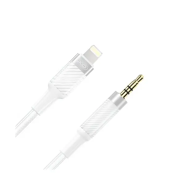 АДАПТЕР XO NB-R279A IP TO 3.5 BRUSHED CLEAR AUDIO CABLE, БІЛИЙ