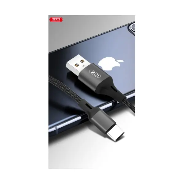 КАБЕЛЬ XO NB143 BRAIDED DATA CABLE TYPE-C 2M, ЧОРНИЙ