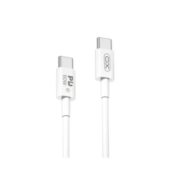КАБЕЛЬ XO NB-Q190B 60W CHARGER CABLE TYPE-C TO TYPE-C 2M, БІЛИЙ