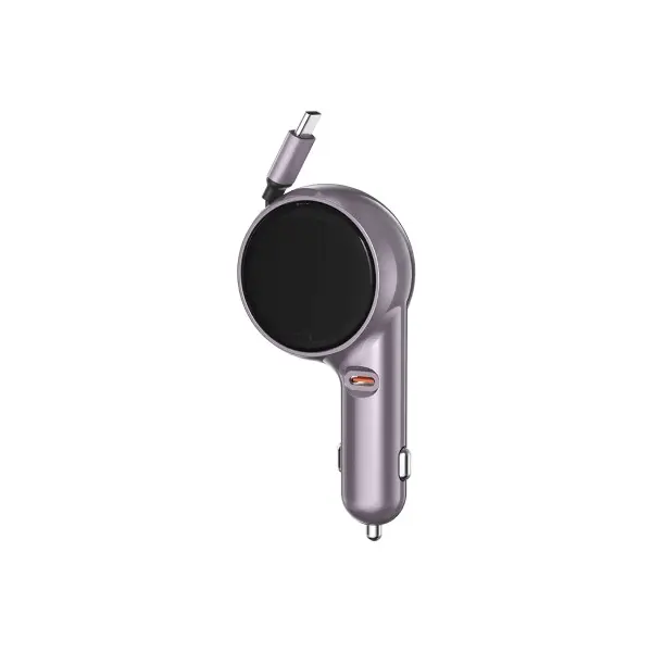 АВТОМОБІЛЬНИЙ ЗАРЯДНИЙ ПРИСТРІЙ XO CC65 2IN1 WITH RETRACTABLE CAR CHARGER ФІОЛЕТОВИЙ