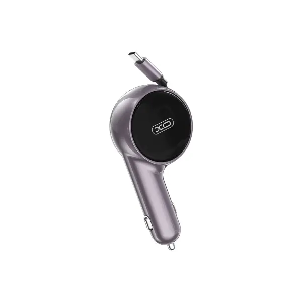 АВТОМОБІЛЬНИЙ ЗАРЯДНИЙ ПРИСТРІЙ XO CC65 2IN1 WITH RETRACTABLE CAR CHARGER ФІОЛЕТОВИЙ