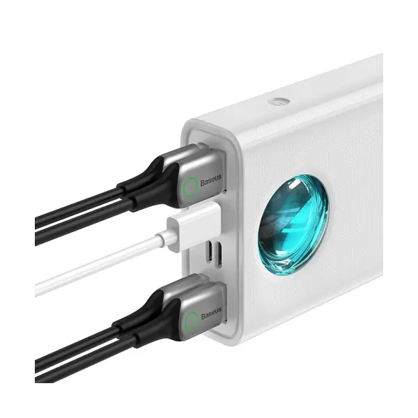 ЗОВНІШНІ АКУМУЛЯТОРИ POWER BANK BASEUS AMBLIGHT DIGITAL DISPLAY QUICK CHARGE 30000MAH 65W OVERSEAS EDIT, БІЛИЙ PPLG000102