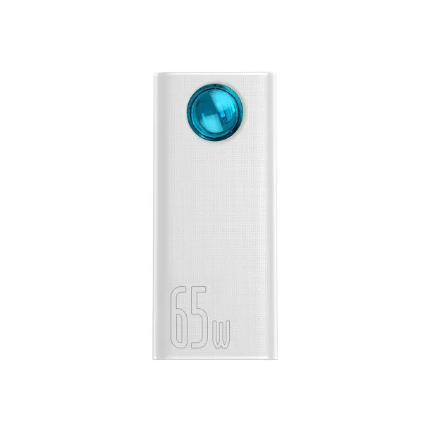 ЗОВНІШНІ АКУМУЛЯТОРИ POWER BANK BASEUS AMBLIGHT DIGITAL DISPLAY QUICK CHARGE 30000MAH 65W OVERSEAS EDIT, БІЛИЙ PPLG000102