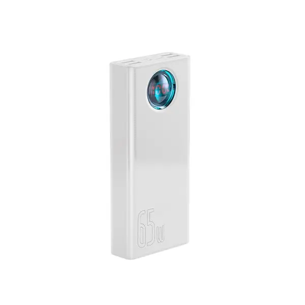 ЗОВНІШНІ АКУМУЛЯТОРИ POWER BANK BASEUS AMBLIGHT DIGITAL DISPLAY QUICK CHARGE 30000MAH 65W OVERSEAS EDIT, БІЛИЙ PPLG000102
