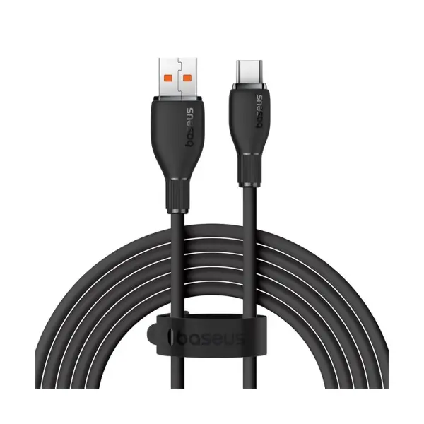 КАБЕЛЬ BASEUS PUDDING SERIES FAST CHARGING CABLE USB-A TO TYPE-C 100W 2M, ЧОРНИЙ P10355703111-01