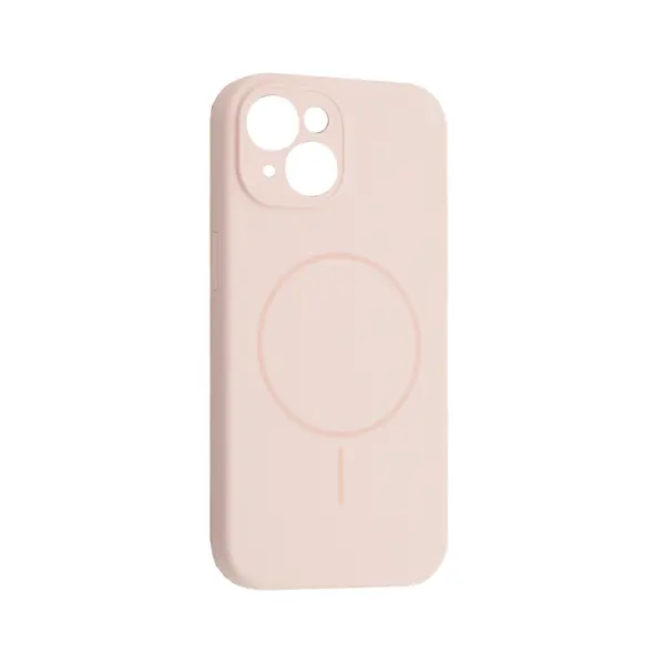 MR4_61812 Чохол silicone case full camera fine ring magsafe для iphone 14 рожевий 