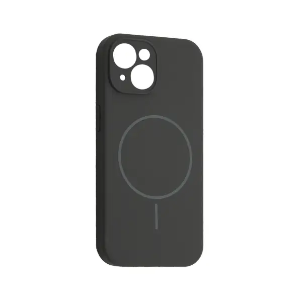 ЧОХОЛ SILICONE CASE FULL CAMERA FINE RING MAGSAFE ДЛЯ IPHONE 15 CHARCOAL, СІРИЙ, ЧОРНИЙ