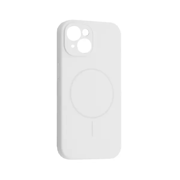 ЧОХОЛ SILICONE CASE FULL CAMERA FINE RING MAGSAFE ДЛЯ IPHONE 15, БІЛИЙ