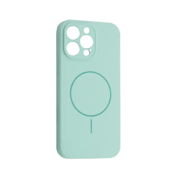 MR4_61874 Чохол silicone case full camera fine ring magsafe для iphone 15 pro light cyan 