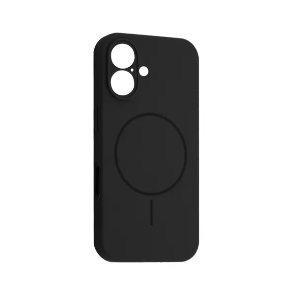 MR4_61894 Чохол silicone case full camera fine ring magsafe для iphone 16, чорний 