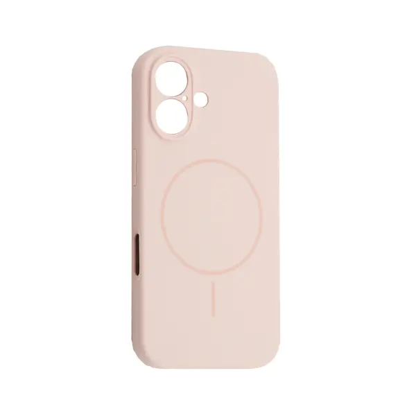 ЧОХОЛ SILICONE CASE FULL CAMERA FINE RING MAGSAFE ДЛЯ IPHONE 16 РОЖЕВИЙ