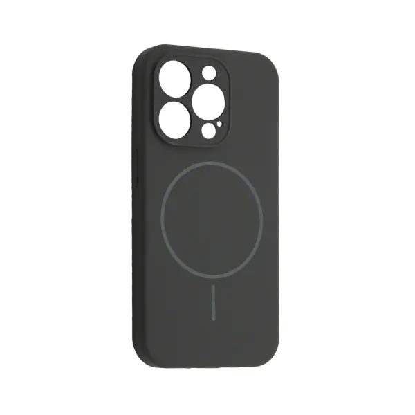 ЧОХОЛ SILICONE CASE FULL CAMERA FINE RING MAGSAFE ДЛЯ IPHONE 15 PRO MAX CHARCOAL, СІРИЙ, ЧОРНИЙ