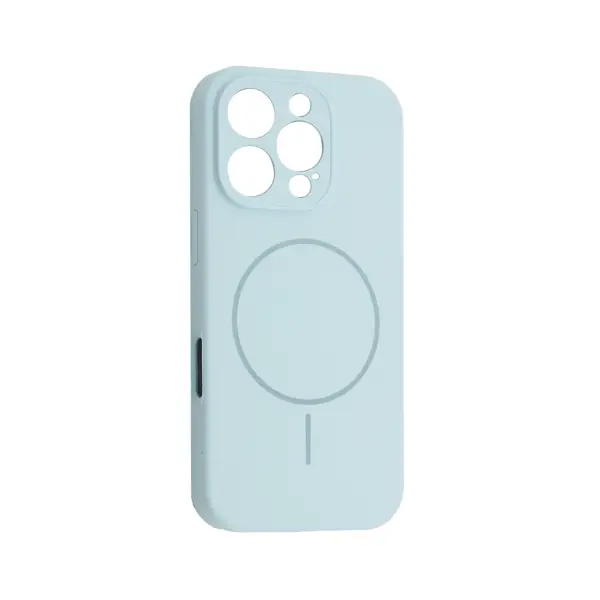ЧОХОЛ SILICONE CASE FULL CAMERA FINE RING MAGSAFE ДЛЯ IPHONE 16 PRO MAX NEW SKY СИНІЙ