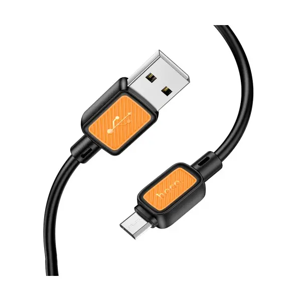 КАБЕЛЬ HOCO X108 BENEFIT SILICONE CHARGING DATA CABLE MICRO 2,4A, 1M, ЧОРНИЙ