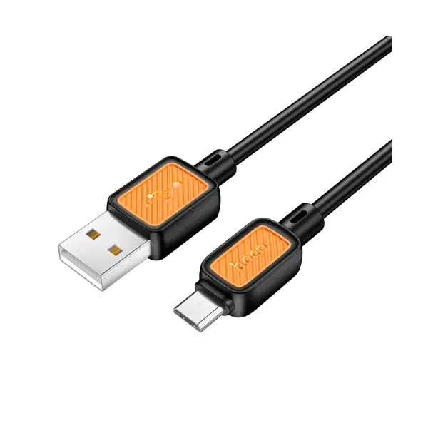 MR4_62088 Кабель hoco x108 benefit silicone charging data cable micro 2,4a, 1m, чорний 