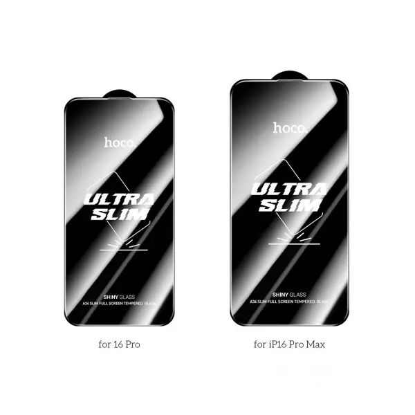ЗАХИСНЕ СКЛО HOCO A34 SLIM FULL SCREEN HD (ULTRA SLIM 0,2MM) ДЛЯ IPHONE 16 PLUS, ЧОРНИЙ