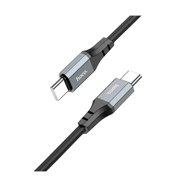 КАБЕЛЬ PD HOCO X86 TYPE-C TO TYPE-C SPEAR 60W SILICONE CHARGING DATA CABLE 1M, ЧОРНИЙ