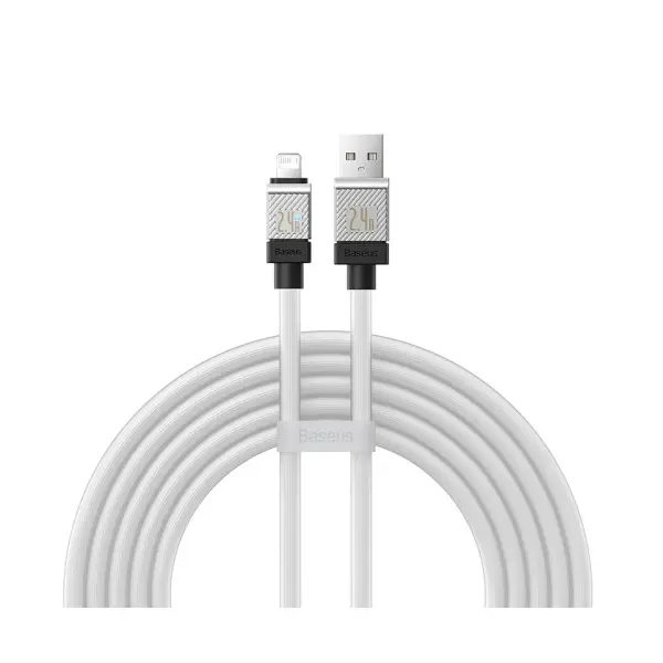 КАБЕЛЬ BASEUS COOLPLAY SERIES FAST CHARGING CABLE USB-A TO LIGHTNING 2.4A 2M, БІЛИЙ CAKW000502