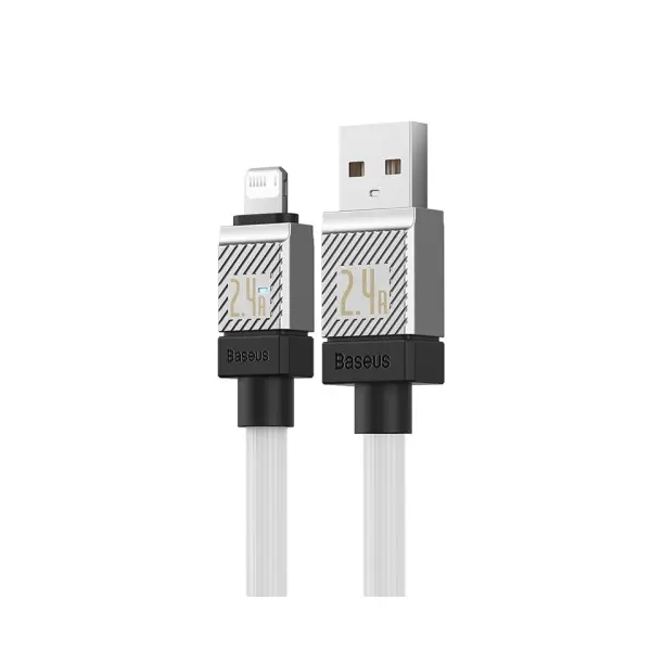 КАБЕЛЬ BASEUS COOLPLAY SERIES FAST CHARGING CABLE USB-A TO LIGHTNING 2.4A 2M, БІЛИЙ CAKW000502