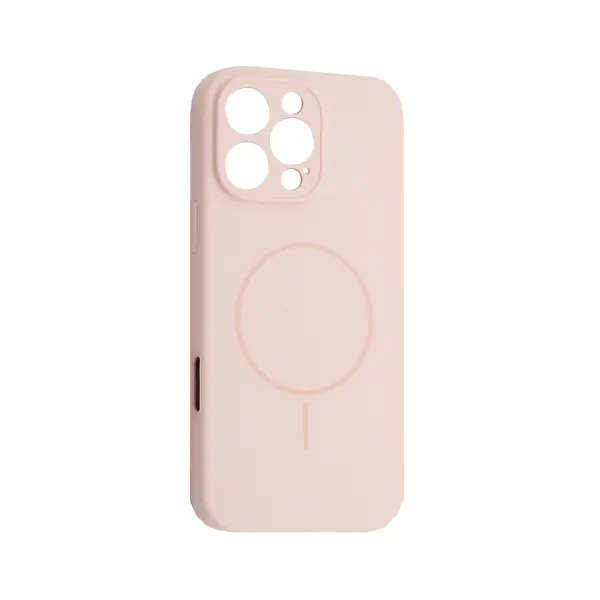 MR4_61909 Чохол silicone case full camera fine ring magsafe для iphone 16 pro рожевий 