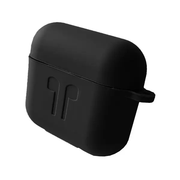 MR4_99968 Чохол для airpods 3 силіконовий 2mm logo 2in1 (+ карабин) (тех. пак), чорний 
