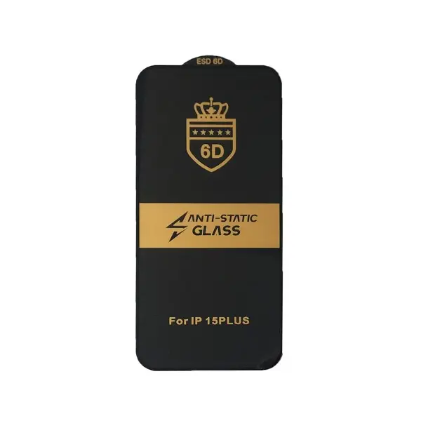ЗАХИСНЕ СКЛО 6D ANTI-STATIC ДЛЯ IPHONE 15 PLUS, ЧОРНИЙ (ТЕХ. ПАК)