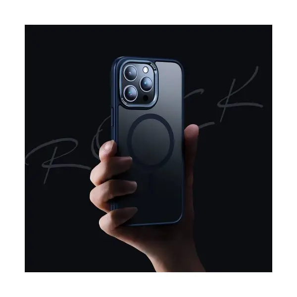 ЧОХОЛ ROCK METAL-LENS SHIELD WITH MAGNETIC ДЛЯ IPHONE 15 TITANIUM, ЧОРНИЙ