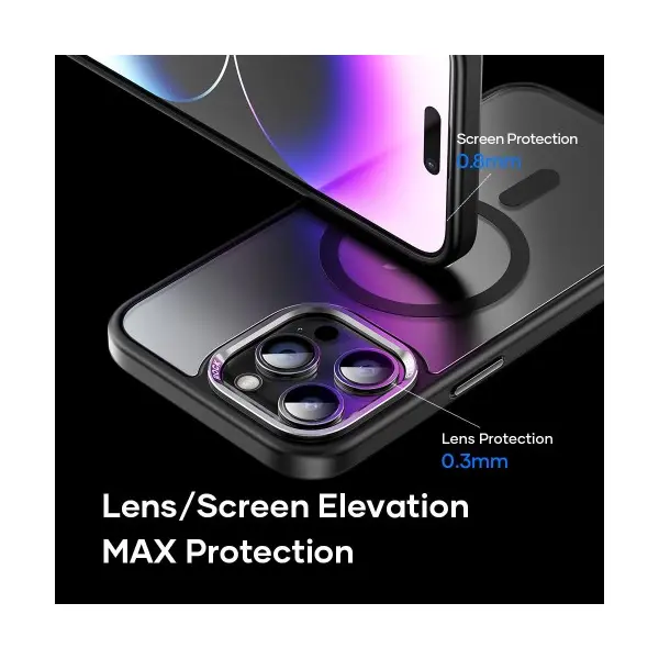 ЧОХОЛ ROCK METAL-LENS SHIELD WITH MAGNETIC ДЛЯ IPHONE 15 TITANIUM, ЧОРНИЙ