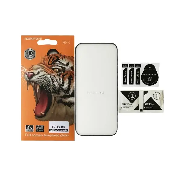 MR4_99992 Захисне скло borofone для iphone 14 pro max, чорний 