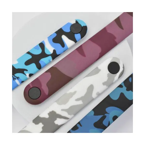 MR4_100272 Ремінець для xiaomi mi band 8, 9, 10 camouflage pixel, чорний-сірий PRC