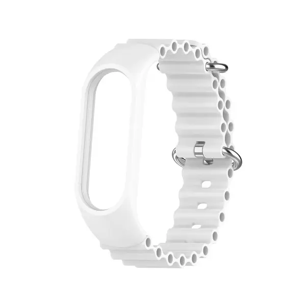 MR4_103780 Ремінець для xiaomi mi band 3, 4, 5, 6, 7 ocean band, білий 