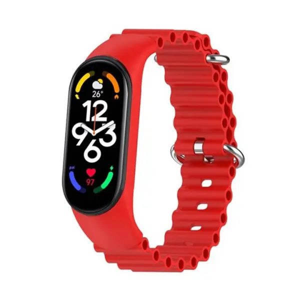 РЕМІНЕЦЬ ДЛЯ XIAOMI MI BAND 3, 4, 5, 6, 7 OCEAN BAND ЧЕРВОНИЙ