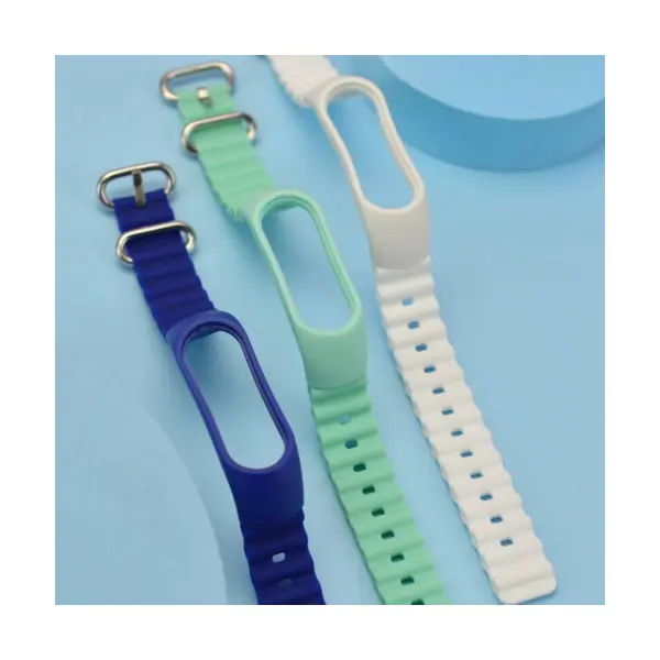 РЕМІНЕЦЬ ДЛЯ XIAOMI MI BAND 3, 4, 5, 6, 7 OCEAN BAND СИНІЙ SEA