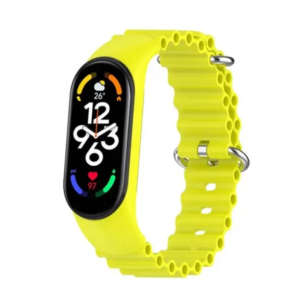 MR4_103783 Ремінець для xiaomi mi band 3, 4, 5, 6, 7 ocean band жовтий 