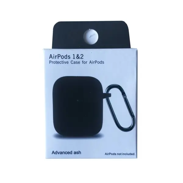 MR4_104049 Чохол для airpods 1, 2 silicon slim (+ карабин) new box advanced ash 