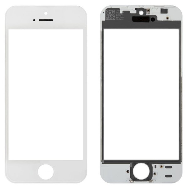 MR1_92963 Скло дисплея для переклеювання iphone 5s, з рамкою та oca білий PRC