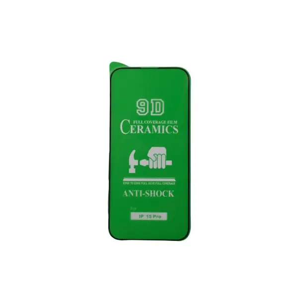 ЗАХИСНЕ СКЛО CERAMIC ДЛЯ IPHONE 15 PRO, ЧОРНИЙ (ТЕХ. ПАК)