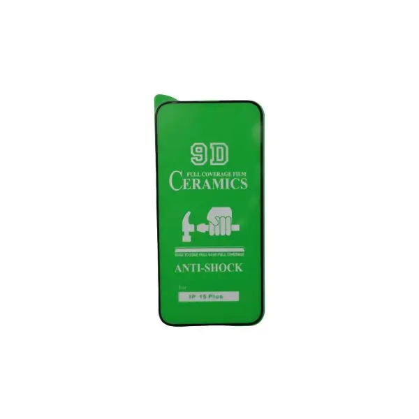 MR4_104234 Захисне скло ceramic для iphone 16 plus, 15 plus, чорний (тех. пак) 