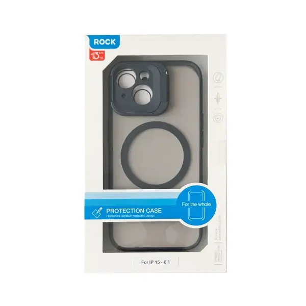 ЧОХОЛ ROCK GUARD WITH MAGNETIC (FOLDABLE BRACKET) ДЛЯ IPHONE 15 TITANIUM СИНІЙ