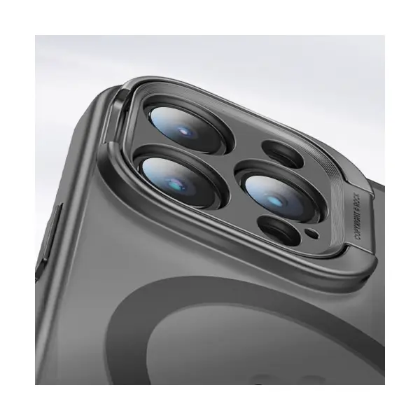 MR4_104816 Чохол rock guard with magnetic (foldable bracket) для iphone 15 titanium, сірий 