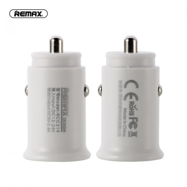 MR3_103661 Автомобільний зарядний пристрій remax rcc-219 roki 2.4a 2usb білий REMAX