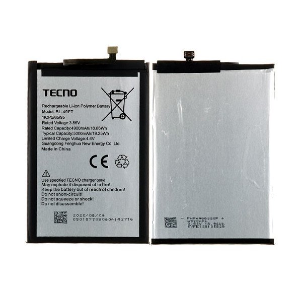 MR3_110860 Акумулятор телефона для tecno spark 6 go (ke5), pop 4 (bc2), spark 5 pro (kd7), camon 15 (cd7), (bl-49ft), (aaaa), (без лого) PRC