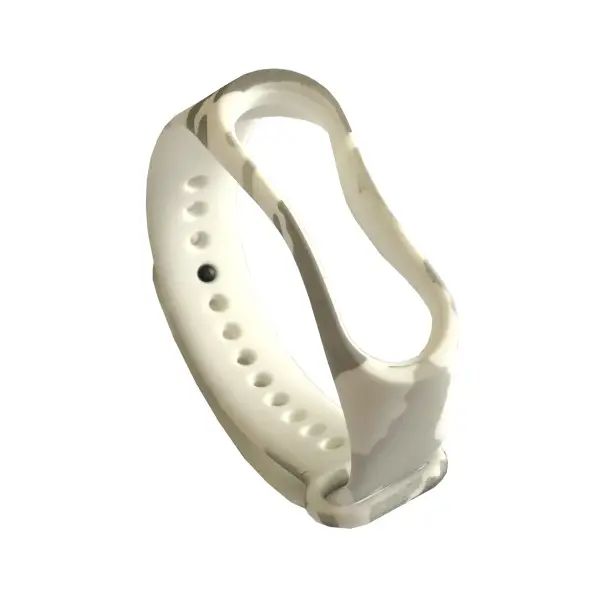MR4_105884 Ремінець для xiaomi mi band 5, 6, 7 camouflage, білий-сірий 