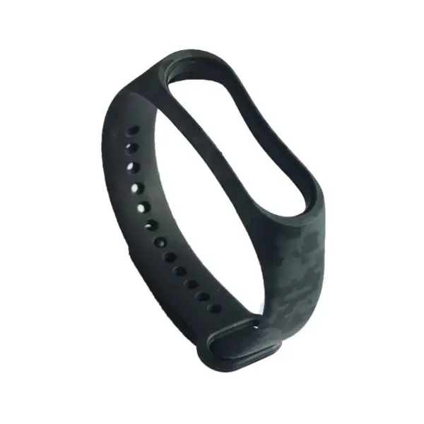 MR4_105913 Ремінець для xiaomi mi band 3, 4 camouflage, чорний-dark, сірий 