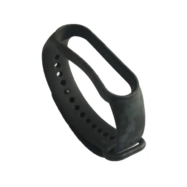 MR4_105914 Ремінець для xiaomi mi band 5, 6, 7 camouflage, чорний-dark, сірий 