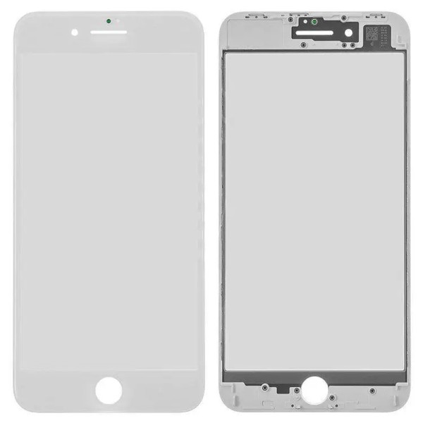 MR1_93499 Стекло дисплея для переклеивания iphone 8 plus белый complete, с рамкой PRC