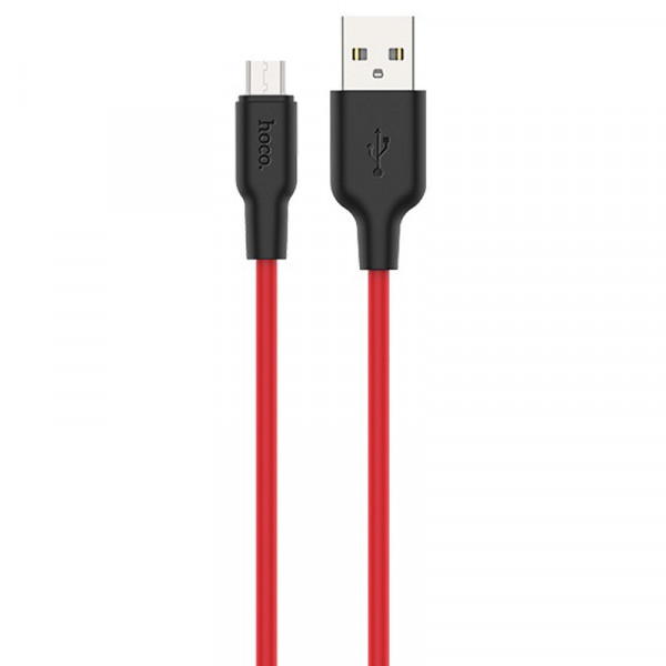 MR3_118279 Кабель micro-usb hoco x21 plus silicone, 3a, 2m, черный, красный HOCO