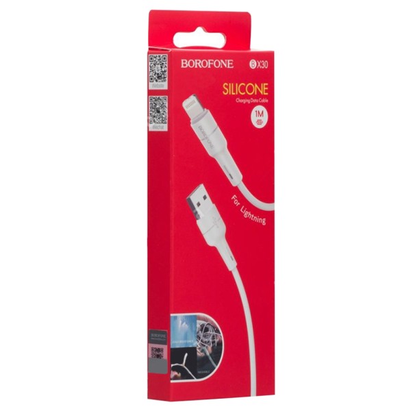 MR1_97843 Кабель usb lightning borofone bx-30, (1m, 2.4a) BOROFONE